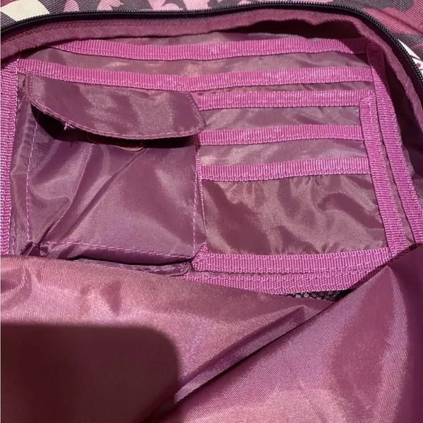 Navy, Pink Flowers Backpack with small pocket and two mesh pockets in side 🔴 - Image 6
