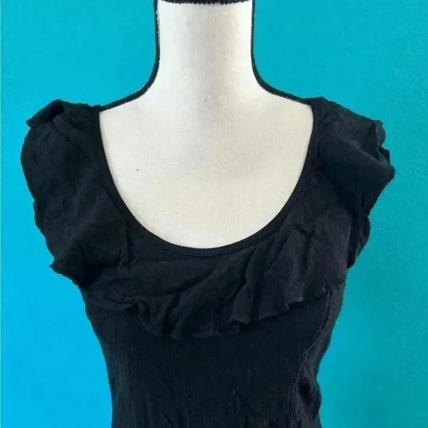 Intimately free people black ruffle sleeve bodysuit in size medium - Image 2