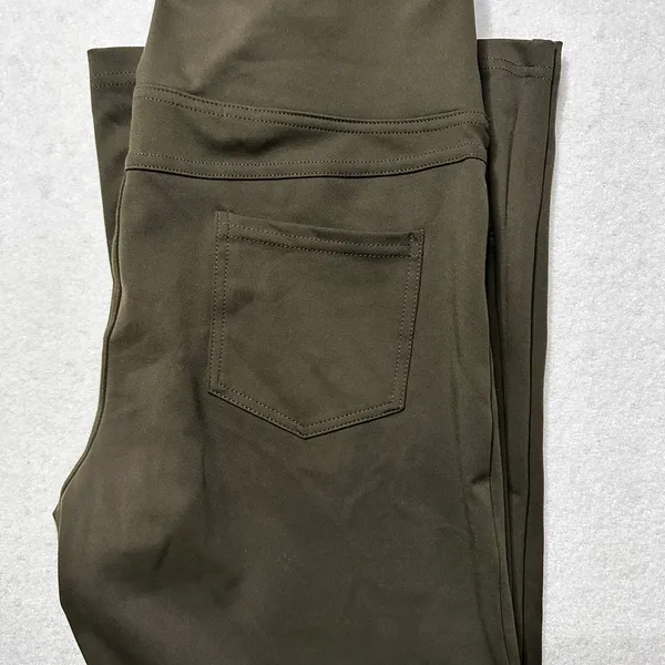 Halara Olive Green Flare Leg Pants Medium High Rise NWT - Image 5