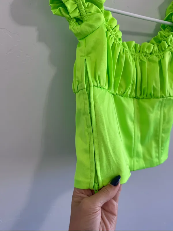 I.AM.GIA neon green corset crop top XS - Image 4