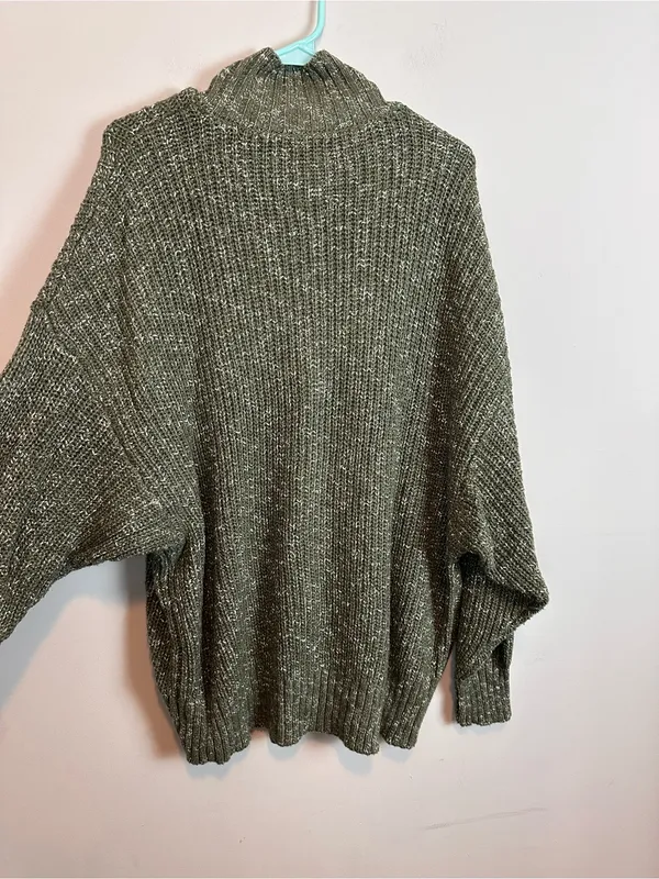 Offline by Aerie Chunky Knit 3/4 Zip Sweater Thumbhole Oversized Sweater Large - Image 6