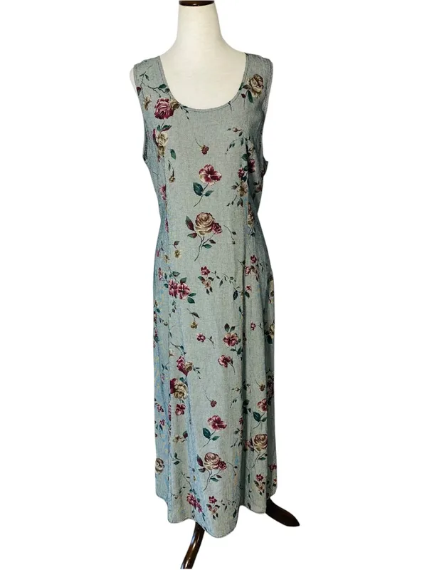 VINTAGE 90s Floral Maxi Dress - Image 2