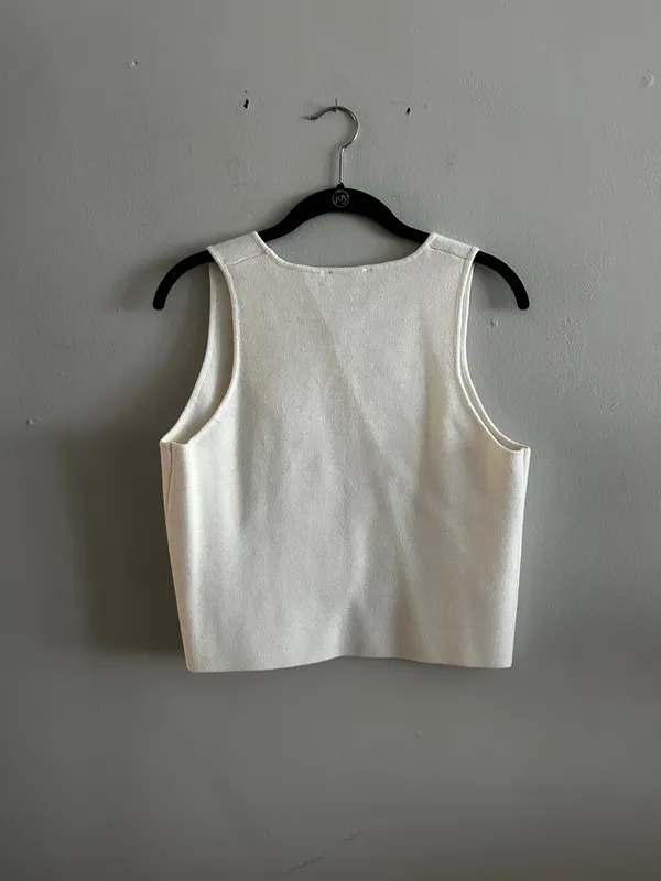 The native one white vest top silver organic buttons - Image 6