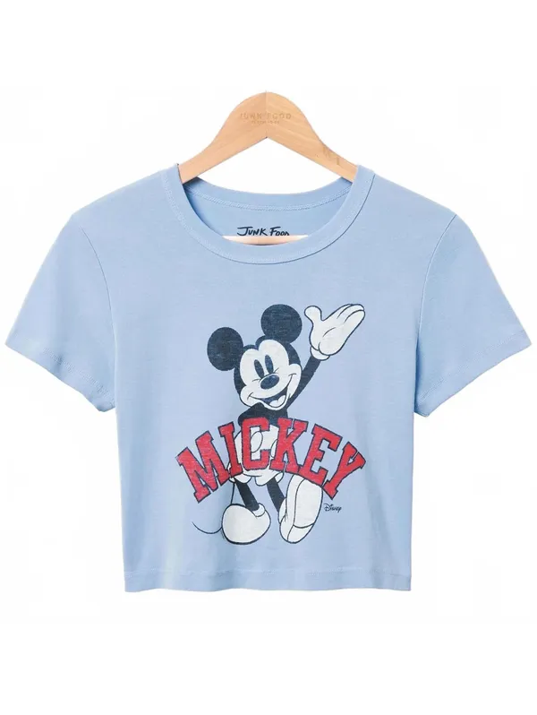 Junk Food Mickey Mouse Wave Graphic Baby Tee Blue Disney NWT Size Large - Image 2