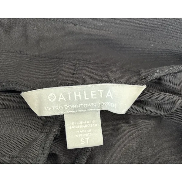 Athleta Women Black Metro Downtown Pull On Pants Joggers travel Size Small Tall - Image 9