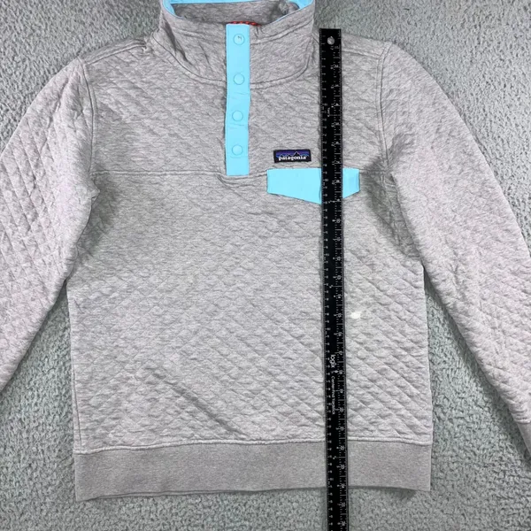 Patagonia Quilted Snap-T‎ Pullover Women S Gray Organic Cotton Layering Outdoor - Image 6