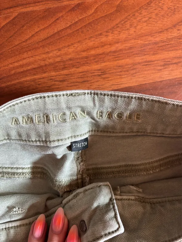 American Eagle Green Flare Jeans Stretch - Image 2