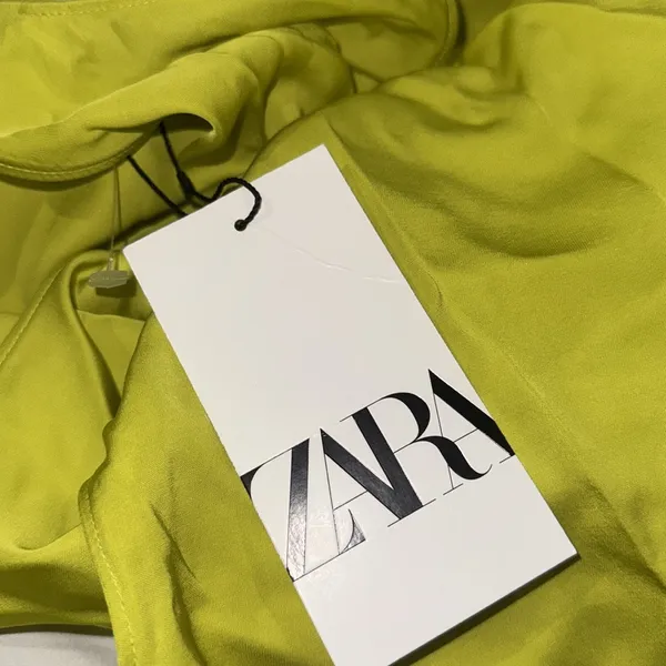 NWT Zara Lime Green Asymmetrical Midi Dress Bloggers Faves - Image 12