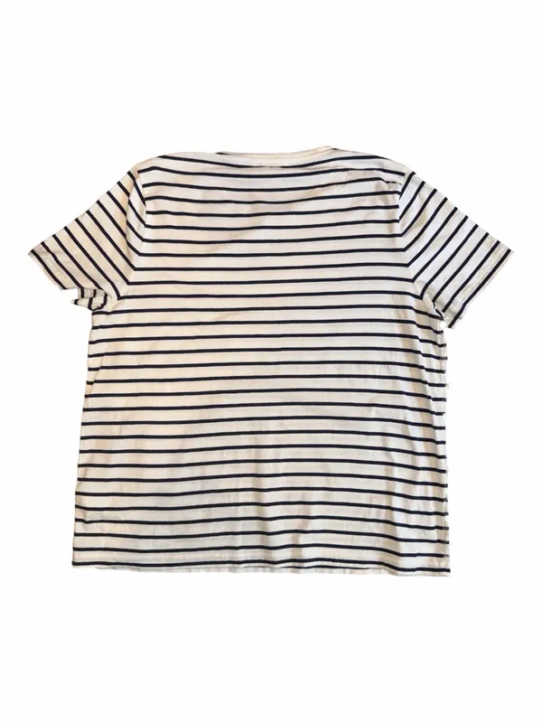 J. Crew White & Black Striped Sequin Short Sleeve Tee - Image 2