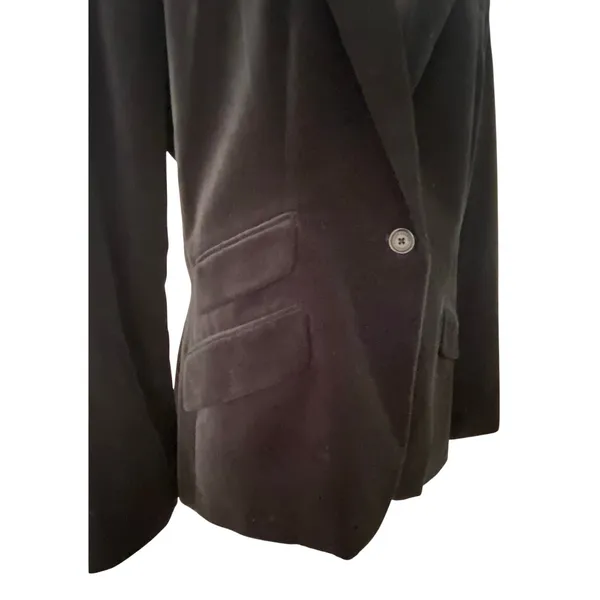Lauren Ralph Lauren Black Velvet Blazer Jacket Cotton Size 14 Classic Party - Image 4