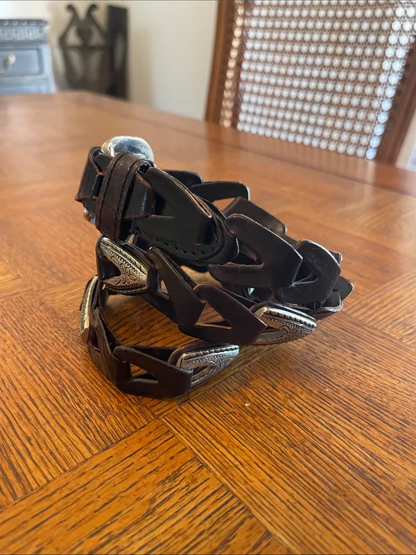 vintage Capezio Western leather boho southwestern belt M/L - Image 2
