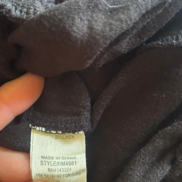 Illa Illa black linen blend cargo pocket wide leg pants size small - Image 5