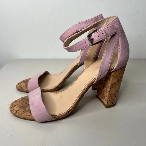 Botkier Pink Suede Cork Heels Size 9 - Image 5