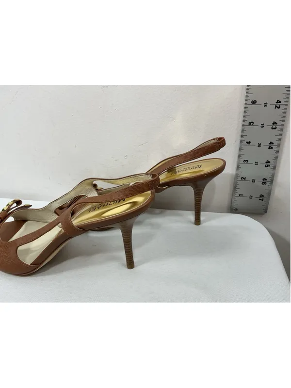 Womans Excellent Condition Michael Kors Sling Back Stiletto Heels 10 M Brown - Image 3