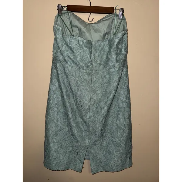J.Crew Women Strapless Floral Lace Dress Sage 14 Sweetheart coquette party‎ Soft - Image 3