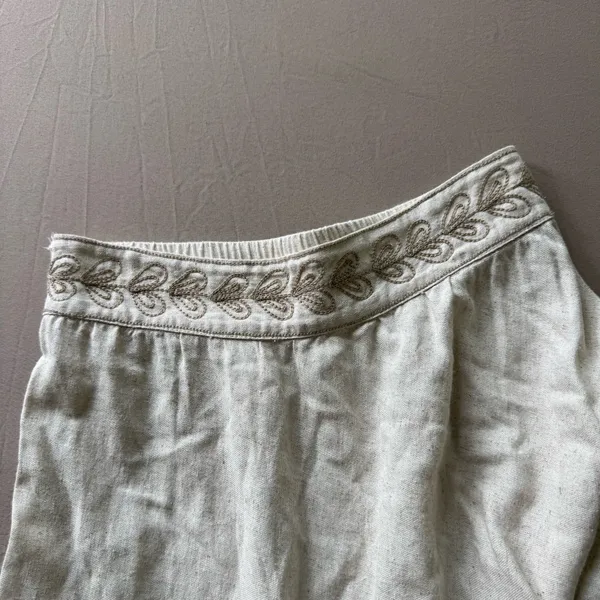 Sole Selena Boho Embroidered Linen Tiered Maxi Skirt - Image 3