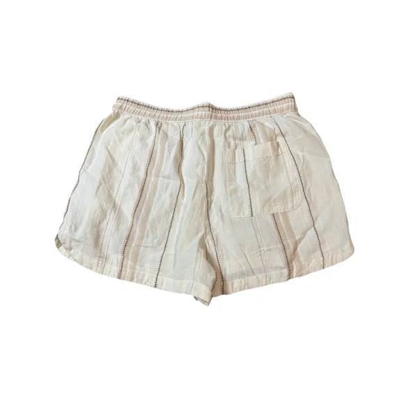 NEW Carve Designs Size Small Cream‎ Brown Striped 100% Organic Cotton Shorts 3" - Image 6