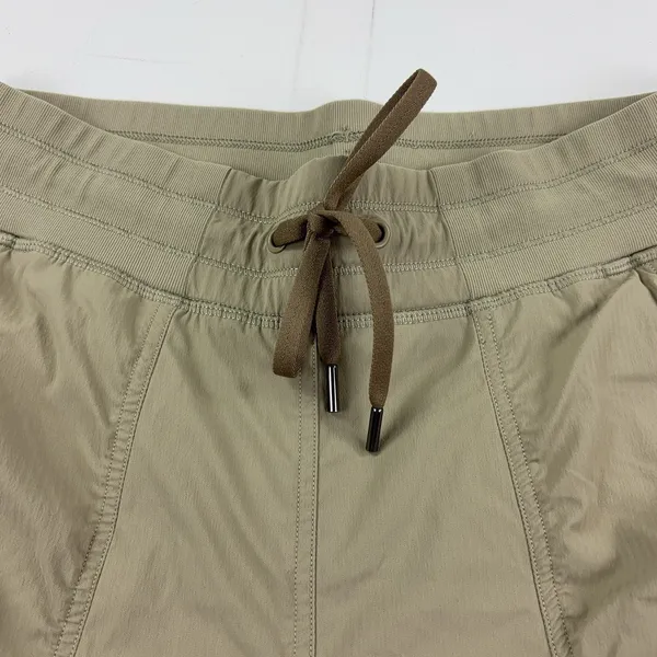 CRZ YOGA Women's Small 4/6 Khaki Striped Ruched Pocket Joggers 28" RS34 - Image 3