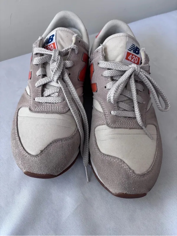 New Balance 420 Sneakers Size 7 Men / 8.5 Women Grey Orange Blue UL420VC2 Suede - Image 4