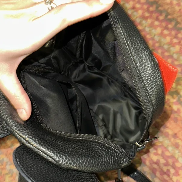 MOUSE EAR W BOW VEGAN LEATHER BACKPACK MICKEY MINNIE Black - Image 3