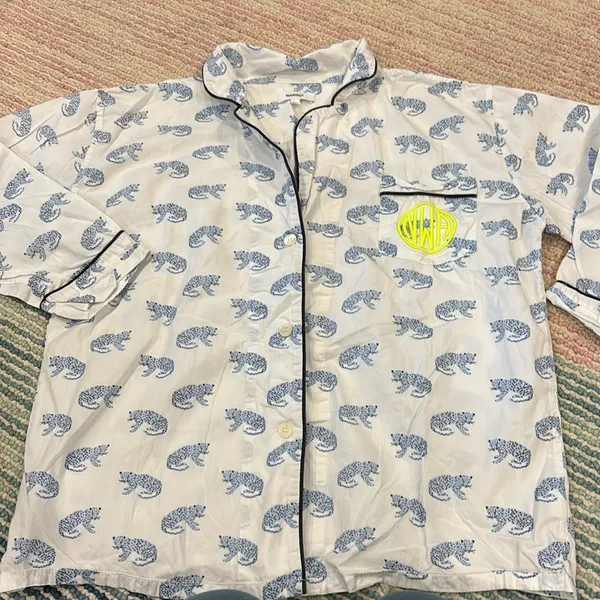 Marigot Leopard Long Pajama Set White Size M - Image 3