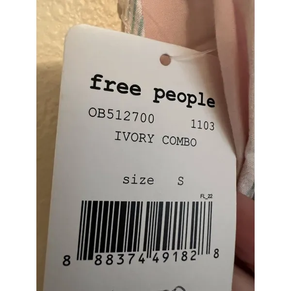 FREE PEOPLE Size S‎ Psychedelic Summer Tank Top Pink Ivory Combo - Image 4