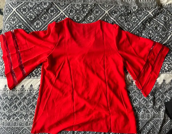 Amazon Orange-red Button down Top - Image 2