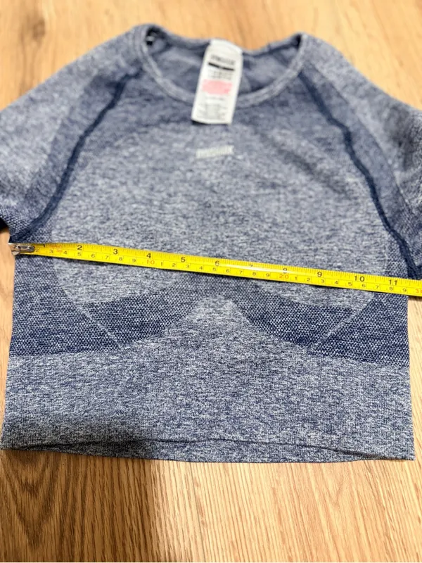 Gymshark Vital Seamless Long Sleeve Crop Top Women's S Blue Marl Thumbholes - Image 6
