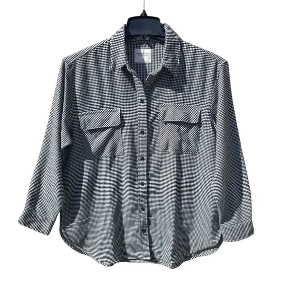 Abercrombie & Fitch -955 Houndstooth Oversized Shirt Jacket Shacket M‎ - Image 3