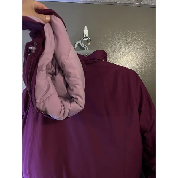 L.L.Bean Goosedown Coat Womens Large Purple Hooded Gore-Tex Down Parka Faux Fur - Image 11