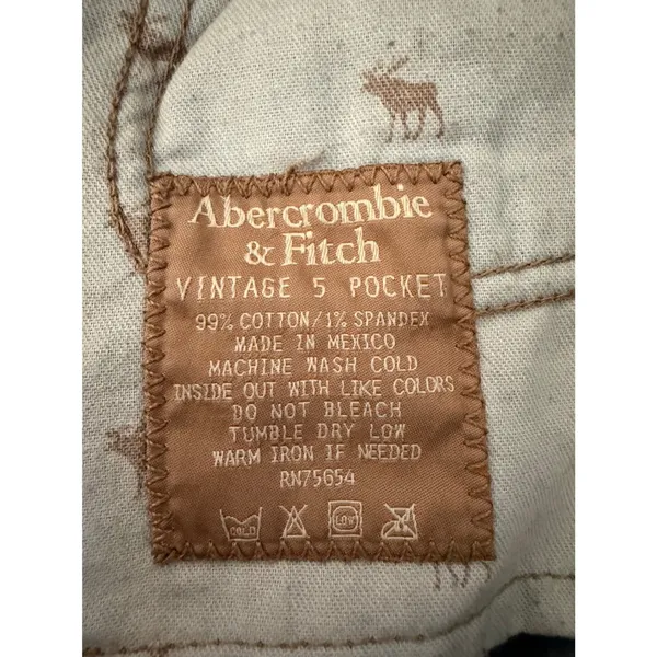 Abercrombie & Fitch Vintage 5 Pocket Bootcut Jeans Medium Wash Blue 2R Low Rise - Image 7