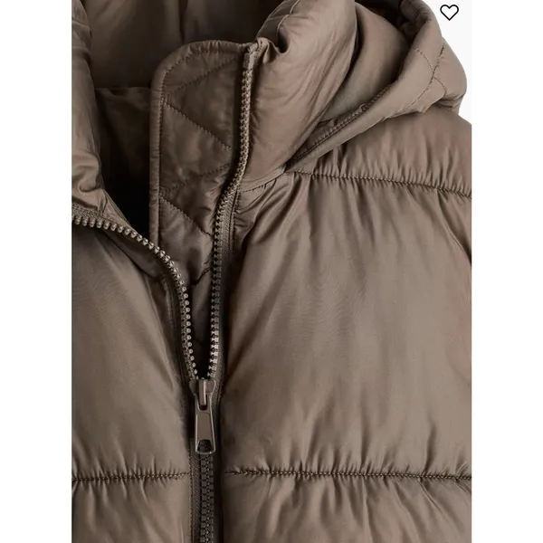 HM Ultralight Hooded Puffer Jacket Womens Small Chocolate Brown Quilted Coat - Image 2