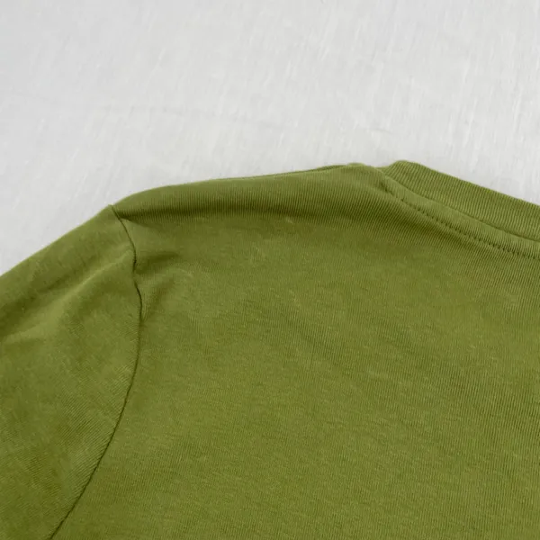 Lucy Yak Olive Green Long Sleeve Tee Lettuce Hem Crop Top Fit Fall Shirt Size M - Image 7