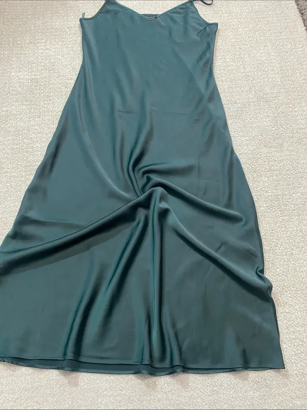 House of Harlow 1960 Emerald Satin Slip Dress Size M - Image 12