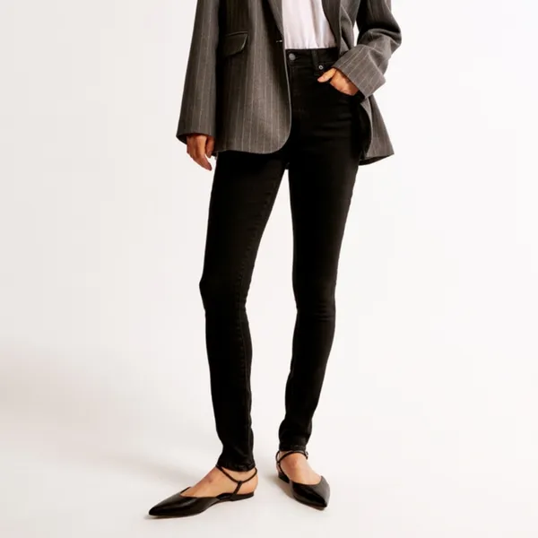 Abercrombie & Fitch Super Skinny High Rise Jeans‎ Black Denim Size 25 / 0 Short - Image 8