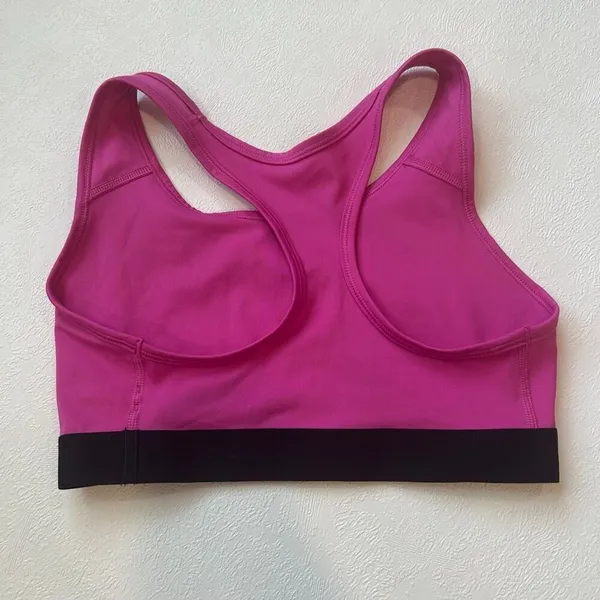 Nike Dri-FIT Sports Bra Pink Black Racerback Small Athleisure - Image 3