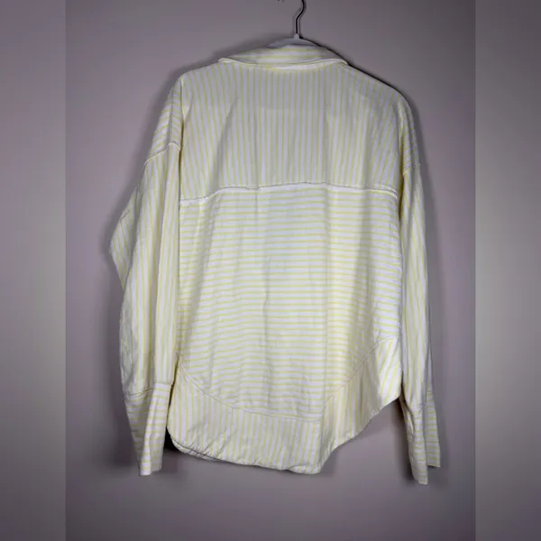 Pilcro Anthropologie Spliced Henley Top Ivory / Oxalis Tint, size L - Image 12