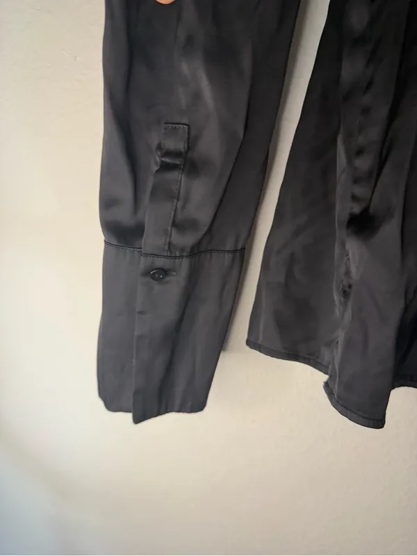 Abercrombie & Fitch Black Satin-Look Blazer Shirt - Image 3
