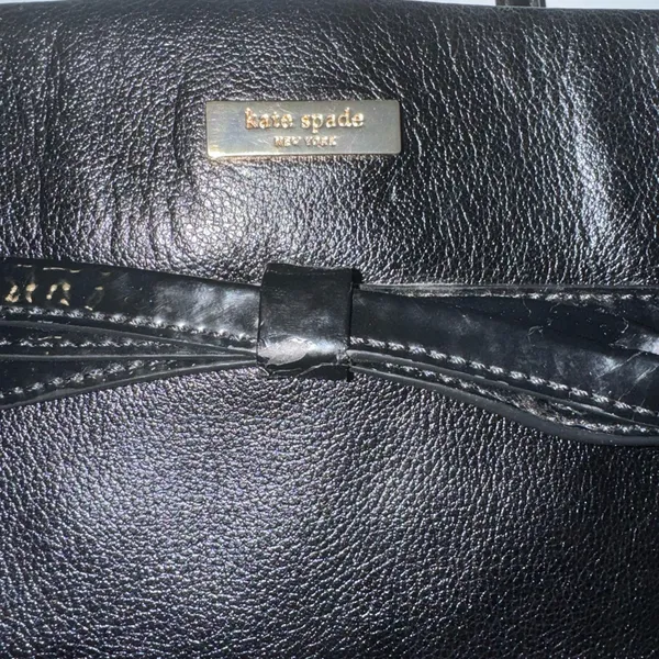 Kate Spade Black Patent Leather Bow‎ Accent ToteC - Image 2
