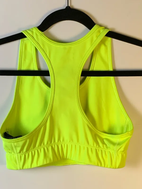 The North Face Womens Sports Bra S Neon Yellow Racerback Logo Athletic Gym - Image 5