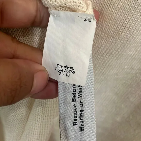 J. Crew 100% linen Cream Pull over Scoop Neck Knit Medium #800 - Image 5