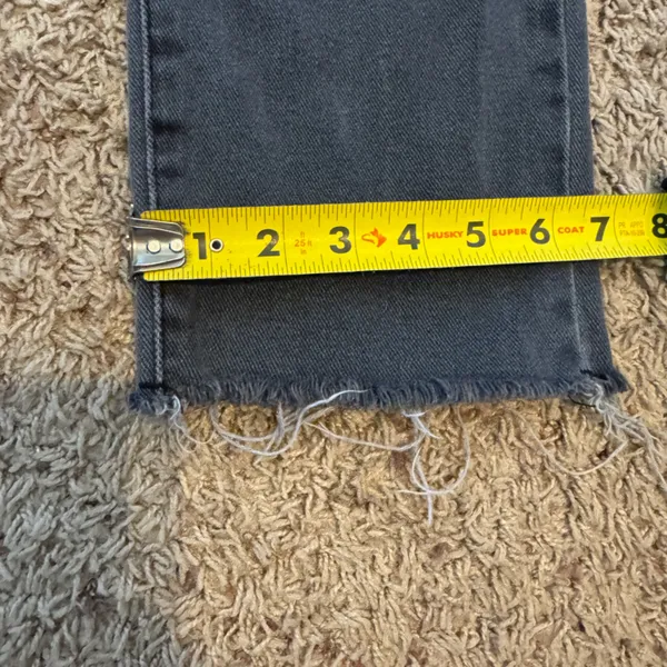 PacSun Gray Black Distressed Denim High Rise Straight Jeans Size 24 - Image 11