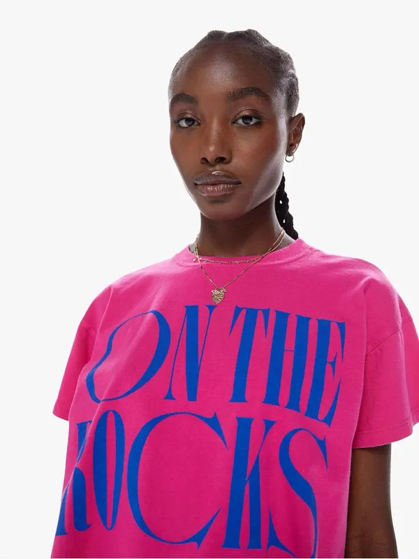 MOTHER Denim On the Rocks Grab Back Crop Tee Pink XS - Image 2