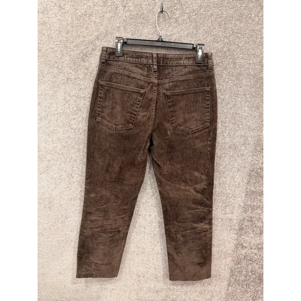 Zara Womens Jeans Size 8 Brown Velvet Straight Leg High Rise Cropped Pants - Image 7