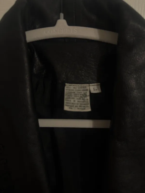 100% Leather Vintage Jacket Black Size L - Image 4