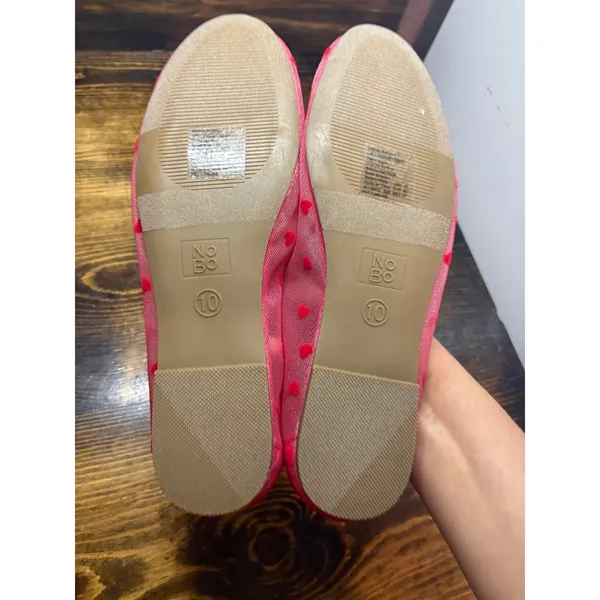 No Boundaries‎ Red Mesh Pilka Dot Flats Size 10 - Image 6