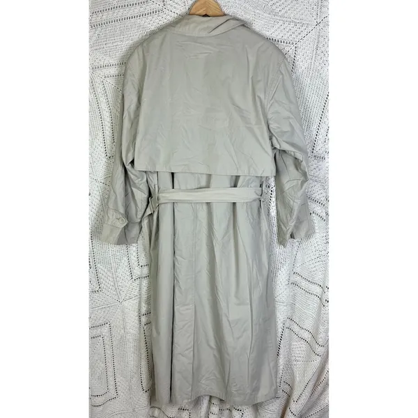 LONDON FOG Women’s Trench Coat Size‎ 14 Vintage Tan Cream Lined Belted Long - Image 2