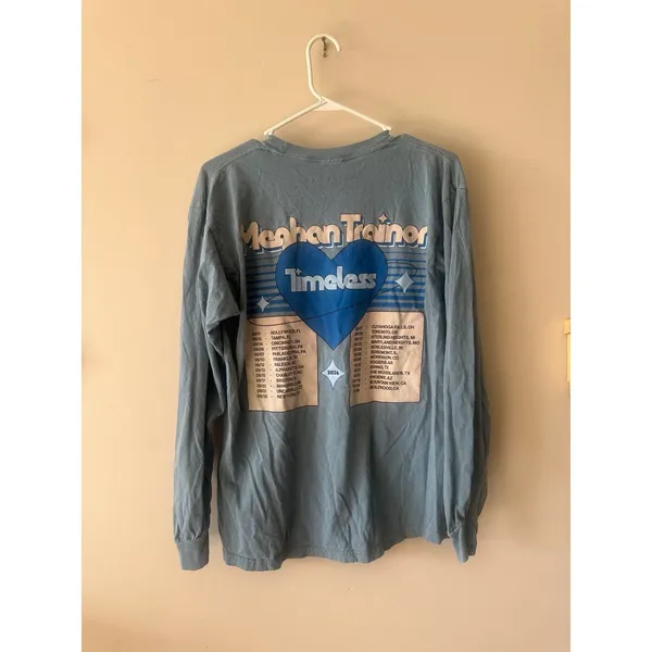 Women T-shirt Meghan Trainor Timeless Tour Graphic Long Sleeve Blue L 2024 - Image 3