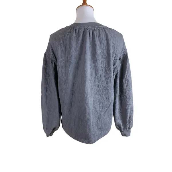 Aerie Gray Textured Pullover Top Long Sleeve Casual Lounge‎ XXS - Image 2