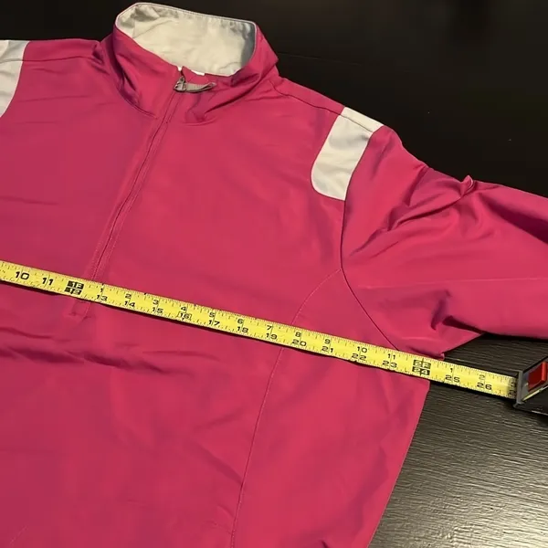 Nike Golf Pink Quarter Zip Pullover Jacket‎ Womens XL White Contrast Windbreaker - Image 3